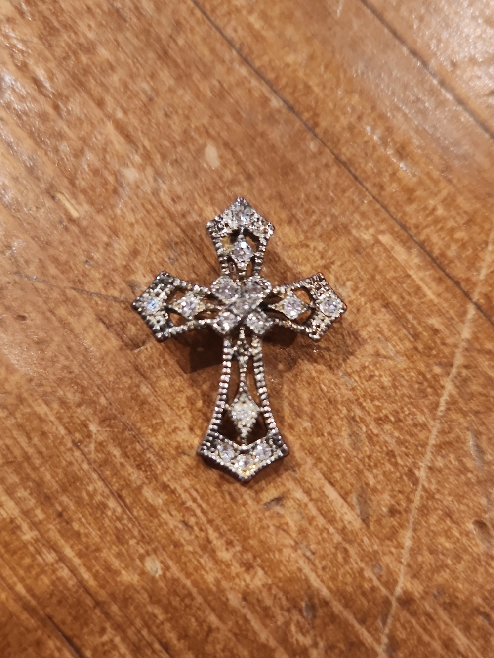 Faux Diamond Cross Pendant